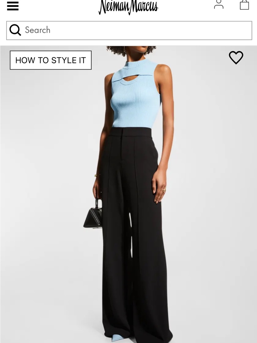 Alice + Olivia Black High-Waist Wide-Leg Trousers MSRP $295